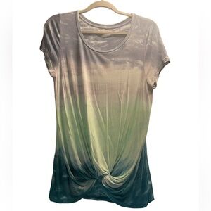 Cupio Blush Stitch Fix Tie Dye Short Sleeve Tee T-Shirt with front knot Sz Large